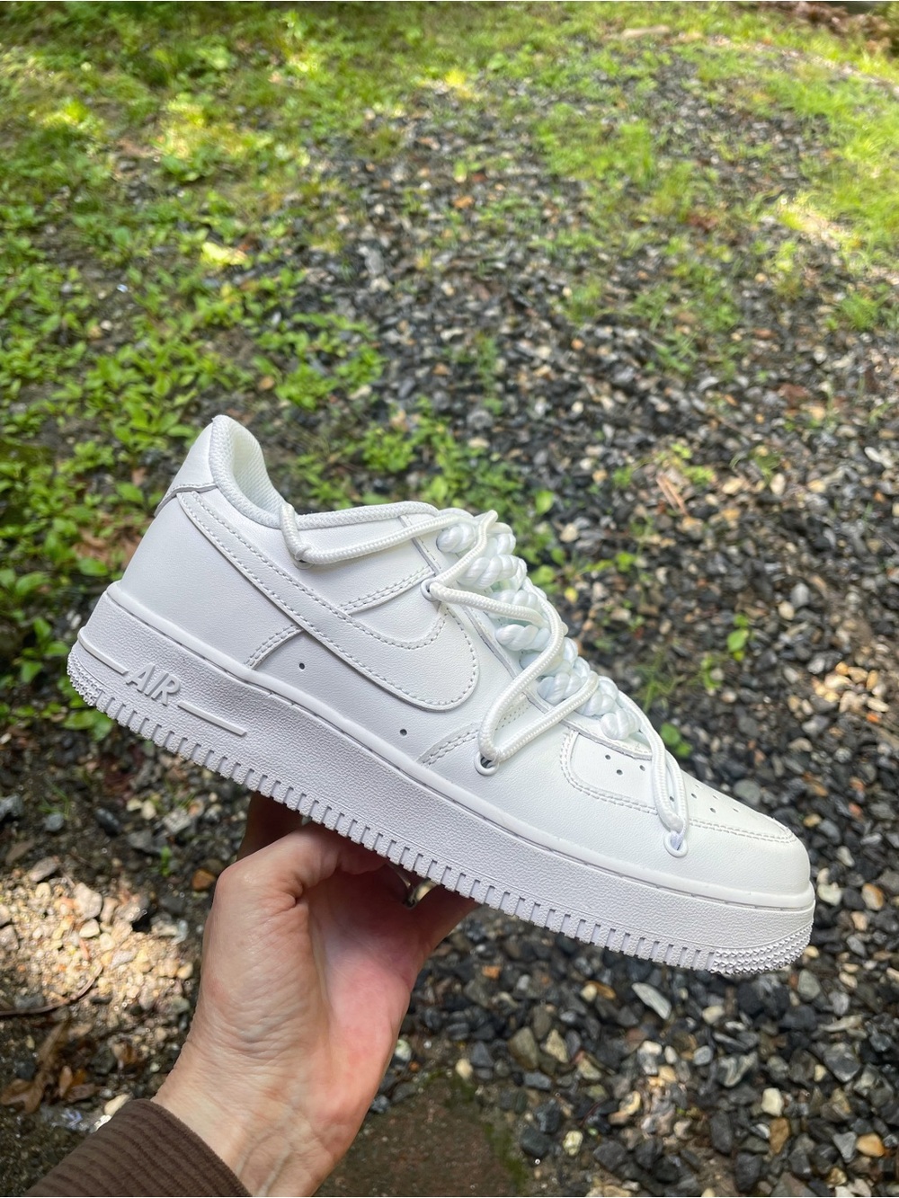 Nike Custom  Air Force 1 "Matte White Rope Laces Size 9 Men’s